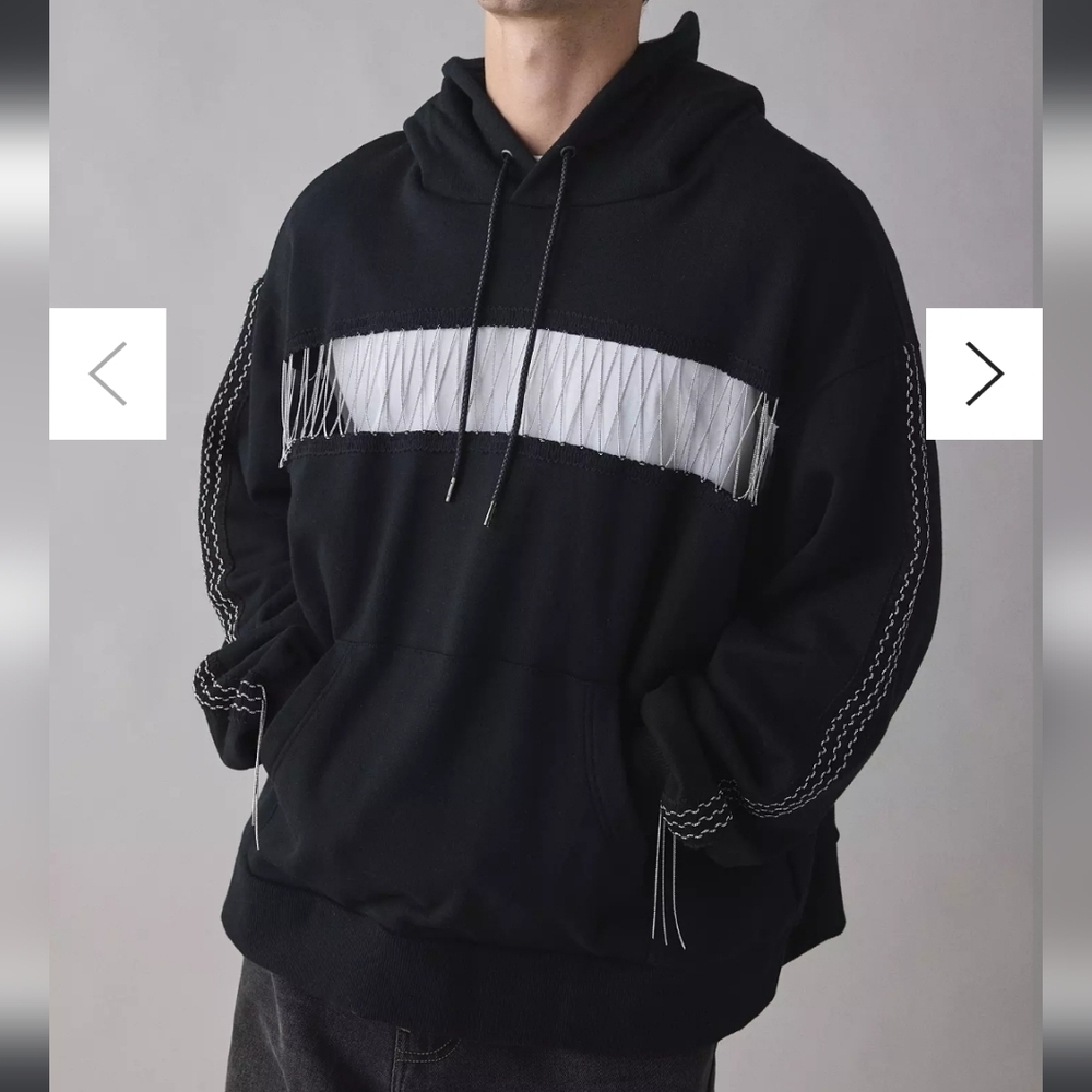 meagratia Chain Tape Hoodie Sweatshirt,Size 3 Japan,Large US ,Retail $525.00 USD